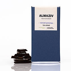 Чорний шоколад 72% какао, без цукру Almaziv