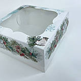 Коробка для бенто-торта, 170*170*90 мм, з вікном, "Святкова гілочка", фото 2