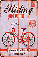 Металлическая табличка / постер "Кататься - Это Весело! / Riding Is Fun!" 20x30см (ms-00355)