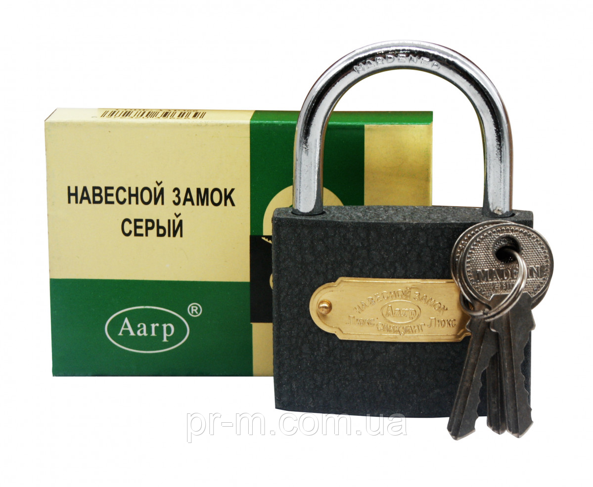 Замок навісний СІРИЙ 38мм (ААР364) 6шт/уп