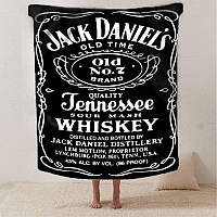 Плюшевый плед с принтом Елитный Jack Daniel's Качественное покрывало с 3D рисунком 160х200