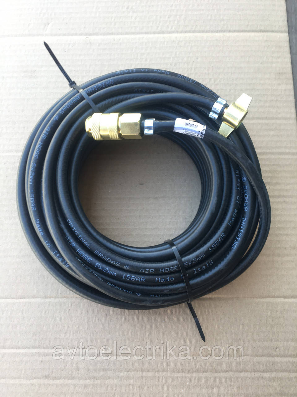 Шланг підкачування шин МАЗ, КАМАЗ, ЗІЛ, TIR ЄВРО L = 18 м обтискання з након. (под пистолет) 15 BAR Made in Italy, фото 1