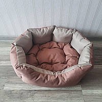 Лежак лежанка для собак и кошек со съемной двухсторонней подушкой, Спальные места для домашних животных роз XL