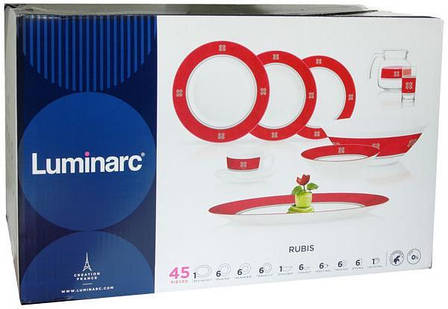 Столовий сервіз Luminarc Essence Neo Rubis 45 предметів, фото 1