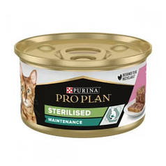 Pro Plan Sterilised Tuna Salmon Консервований корм для дорослих стерилізованих кішок (шматочки в паштеті) 85г
