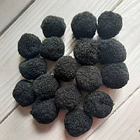 Кульки — помпони чорні D — 3 см, 10 шт.