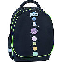 Рюкзак ортопедический для школьников с принтом "Планеты" Bagland Butterfly 21 л черный 1332 (0056566)