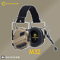 Активные тактические наушники The Earmor Hearing Protection M32 MOD3 Койот
