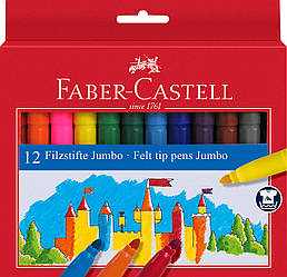 Фломастери потовщені Faber-Castell Felt tip JUMBO 12 кольорів у картонній коробці, 554312