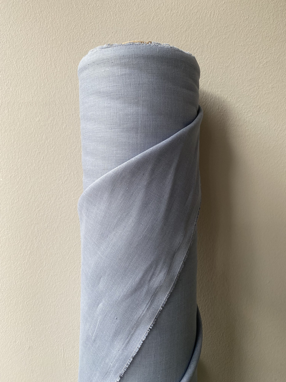 Сіро-блакитна сорочково-платтєва лляна тканина, 100% льон, колір 1651