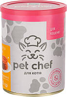 Влажный корм для котят Pet Chef паштет мясной с курицей 360 г