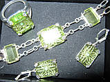 Гарнітур набір Avon сережки, каблучка, браслет із зеленим камінням, фото 8