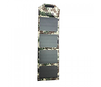 Солнечная складная монокристаллическая панель 35W, 5V, черно-серый камуфляж