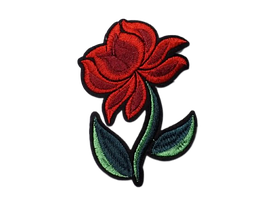 Термоаплікація Finding Нашивка наклейка квітка тканина Червона зелена 10 см x 7 см