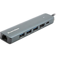 USB-хаб Blueendless USB Type-C - HDMI, LAN, 3xUSB 3.0 Type-A, USB Type-C PD100W