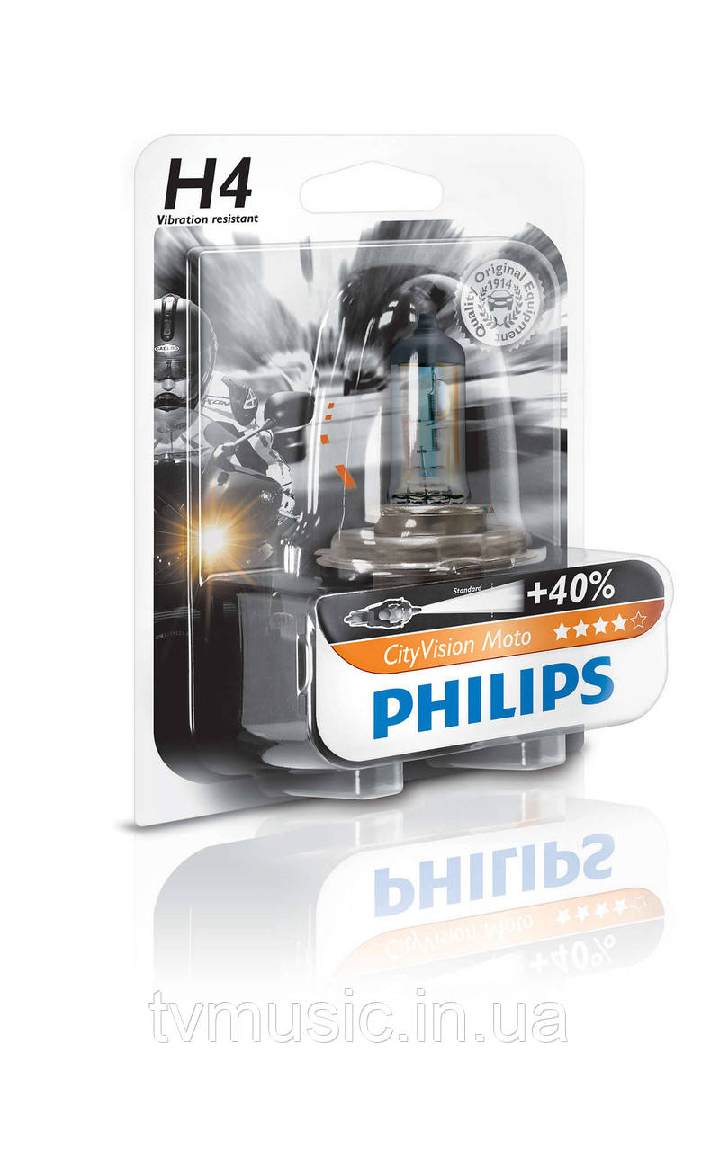 Галогенна лампа Philips City Vision Moto H4 (12342CTVBW), фото 1