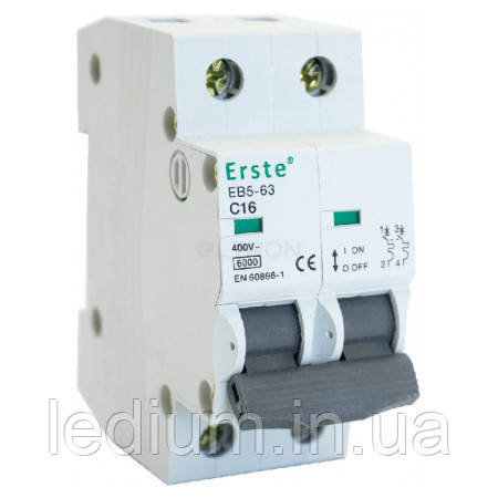 Автоматичний викмикач Erste EB5 2Р 16А 6кА