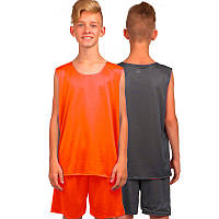 Форма баскетбольная детская двусторонняя Lingo Stalker LD-8300T-3 (рост 125-165 см, оранжевый-серый)