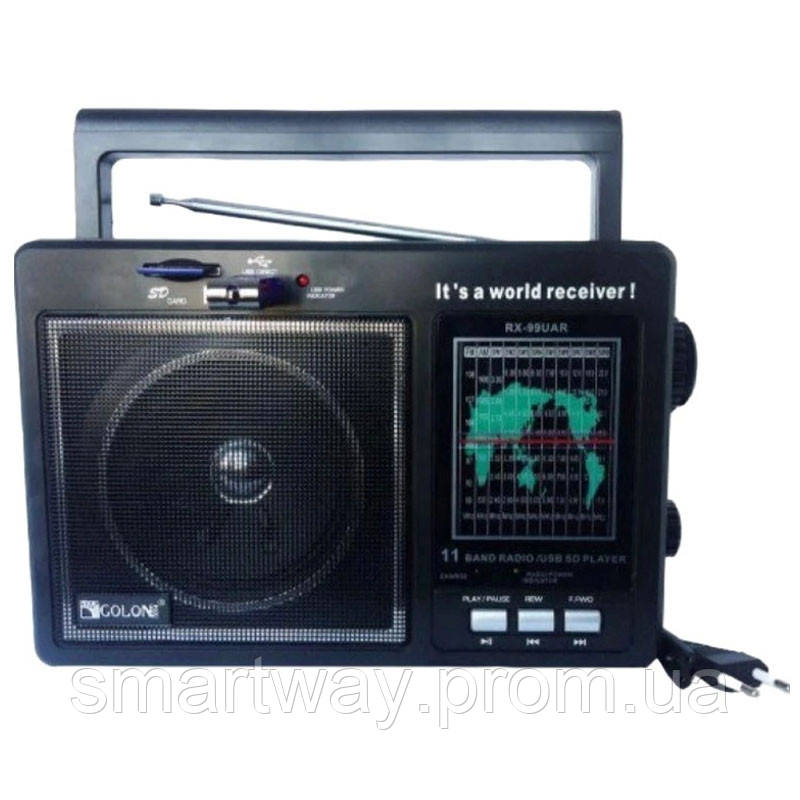 Портативный радиоприемник GOLON с usb и аккумулятором ретро радио с флешкой от сети RX-99 Way - фото 3 - id-p1891394258