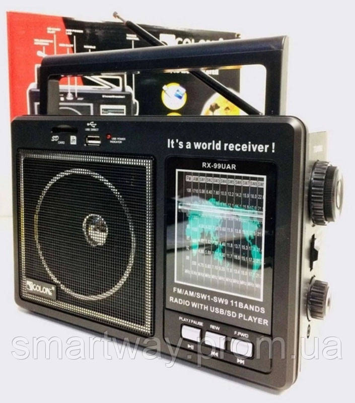 Портативный радиоприемник GOLON с usb и аккумулятором ретро радио с флешкой от сети RX-99 Way - фото 9 - id-p1891394258