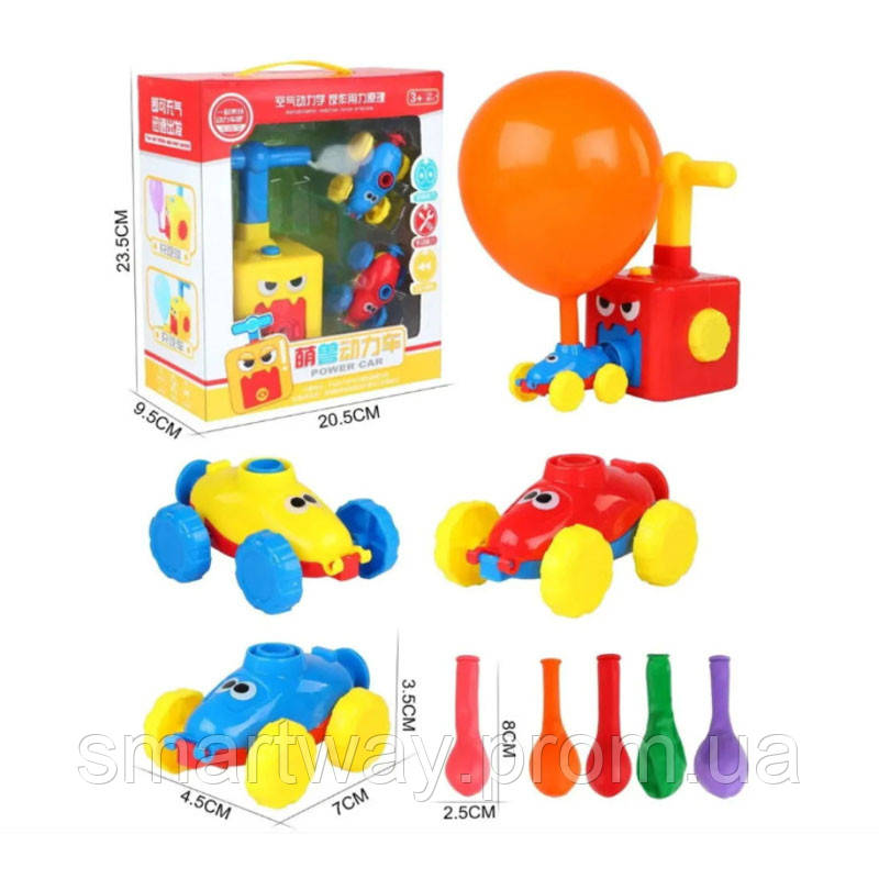 Машинка аэромобиль Balloon car для надувания шариков интерактивная игрушка воздушные гонки для детей 3 лет Way - фото 1 - id-p1891394339