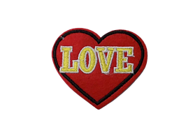 Термоаплікація Finding Нашивка наклейка серце LOVE тканина Червоний 6.5 см x 5.7 см