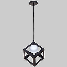 Підвісний чорний кубик з плафоном всередині (56-PR160glass-1 BK+WH), фото 4