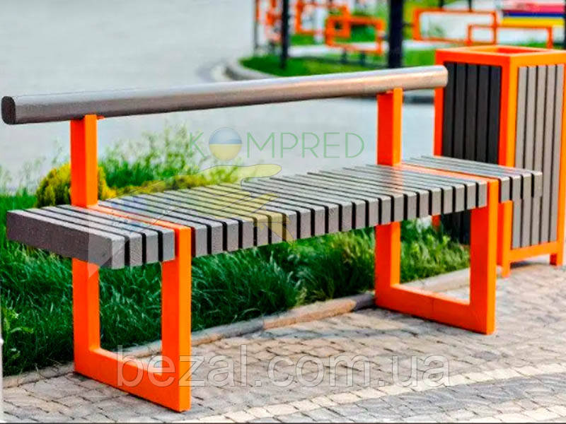 Лавка садово-паркова зі спинкою CITY-U9 Kompred OL695