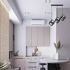 Чорна люстра з кубиками з плафоном всередині (56-PR160glass-3 BK+WH), фото 5
