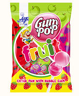 Леденцы GUM POP FRUIT с фруктовым вкусом и жвачкой 144 г ТМ Argo Польша