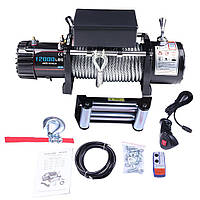 Лебедка 12в для внедорожника ElectricWinch 12000lbs / 5440кг (Стальной трос)