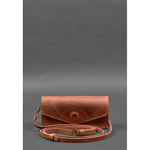 Шкіряна сумка-футляр для окулярів (мінісумка) світло-коричнева Crazy Horse