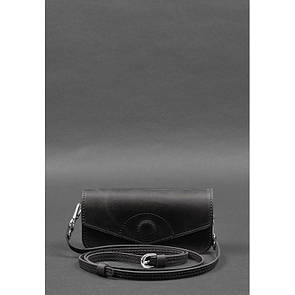 Шкіряна сумка-футляр для окулярів (мінісумка) чорний Crazy Horse