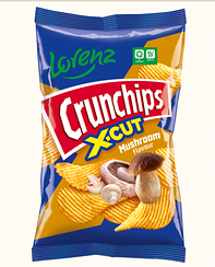 Чіпси Crunchips X-Cut зі смаком грибів 75г TM Lorenz Польща