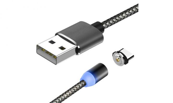 USB кабель Aspor 360 Lightning magnetic- графіт