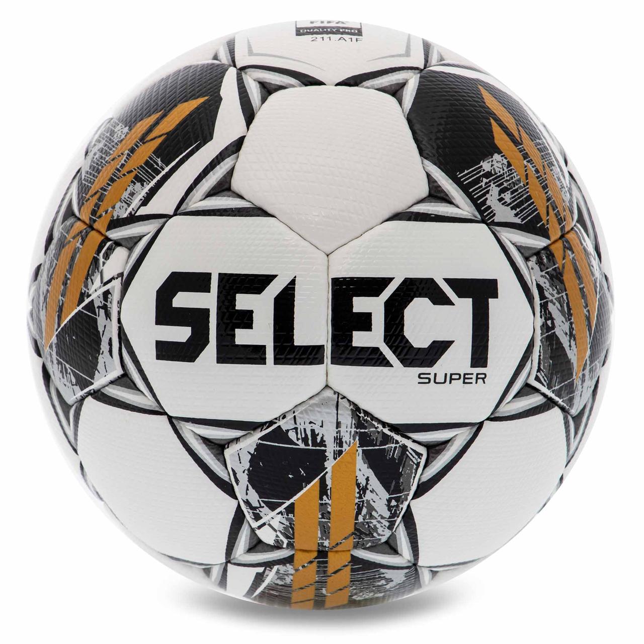 М'яч футбольний SELECT SUPER FIFA QUALITY PRO V23 No5 білий-сірий, фото 1