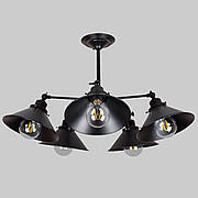 Чорна стельова люстра на 5 ламп (52-F103-5 BK)