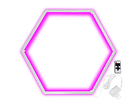 Светильник настенный светодиодный Шестиугольник LEDUA белый корпус 220В 30Вт (6х330) розовый