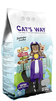 Бентонитовый наполнитель для кошачьего туалета Cat's Way, лаванда, фиолетовые гранули, 10 л