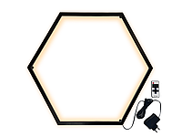 Светильник настенный светодиодный Шестиугольник LEDUA черный корпус 220В 30Вт (6х330) теплый белый