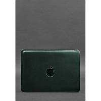 Кожаный чехол для MacBook 14 дюйм Зеленый Crazy Horse