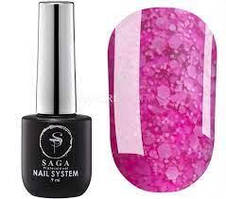 SAGA professional Гель-лак Мармелад 4 (насичений рожевий з пластівцями), 9 мл