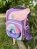 Школьный каркасный рюкзак Единорог фиолет