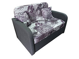 Крісло-ліжко розкладне Ельф-80 см м'яке в тканині сірий+принт
