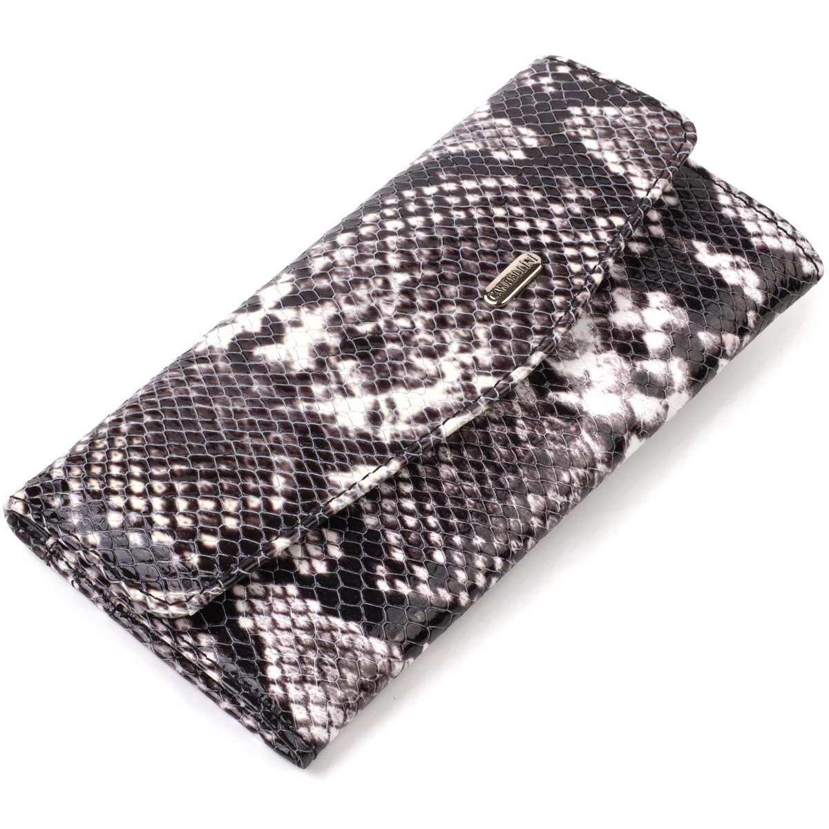 Жіноче фактурне портмоне з натуральної шкіри з тисненням під змію CANPELLINI 21692 Різнобарвне