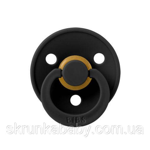 Соска пустушка BIBS Colour Latex Round (кругла) – Black 18+ міс