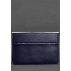 Шкіряний чохол-конверт на магнітах для MacBook 16 дюйм Темно-синій