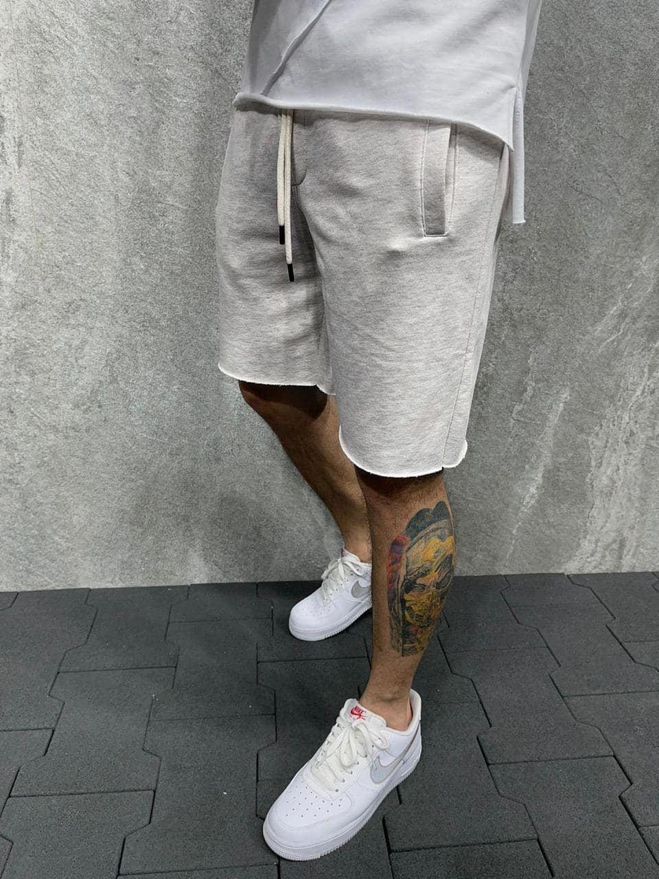 Шорти чоловічі сірі короткі повсякденні однотонні оверсайз Loose Fit
