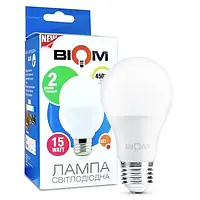 Світлодіодна лампа Biom 15W E27 4500К матова