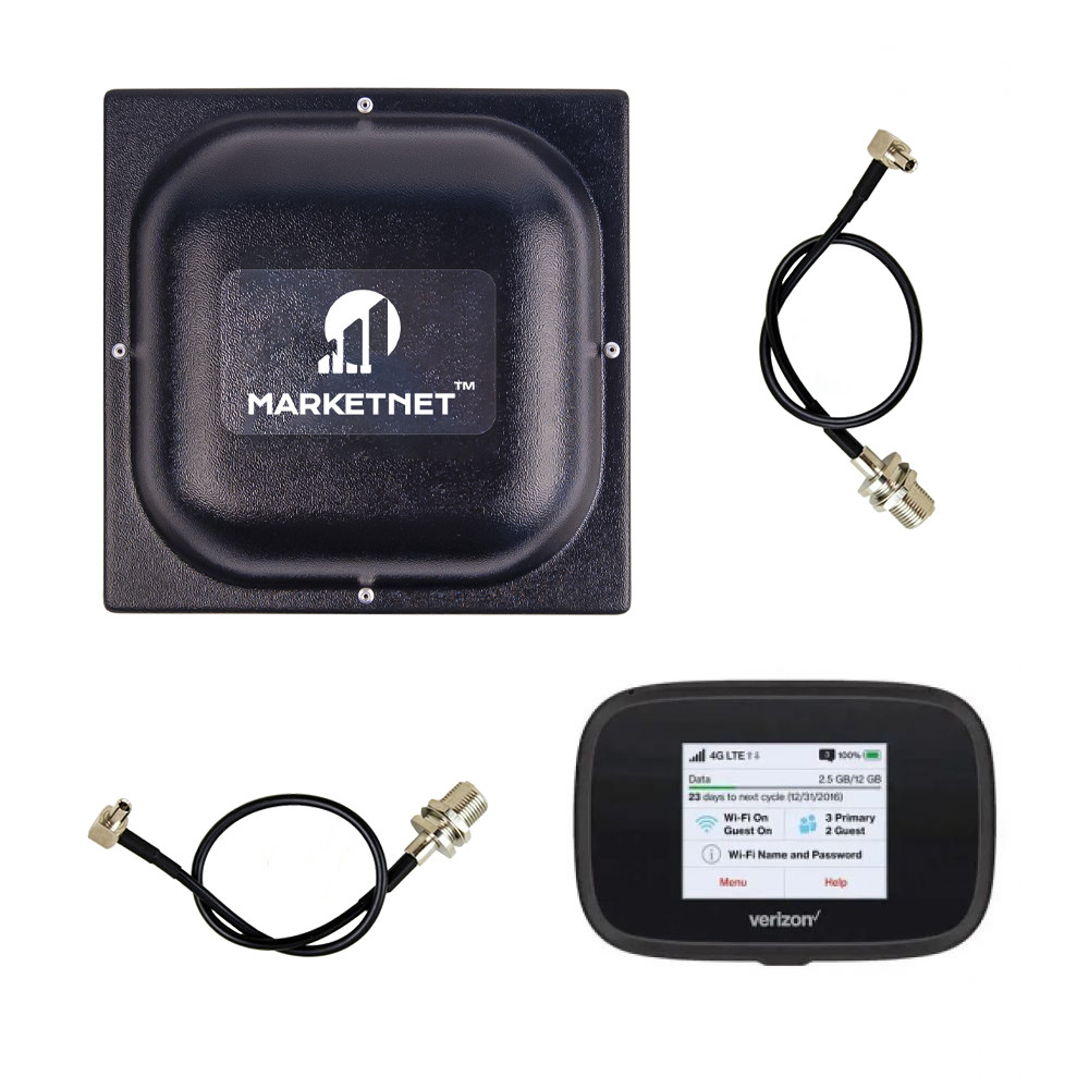 Комплект "4G LTE Wi-Fi роутер Novatel Jetpack MiFi 7730L + Панельна 4G LTE антенна MIMO MARKETNET T800 18 дБ"